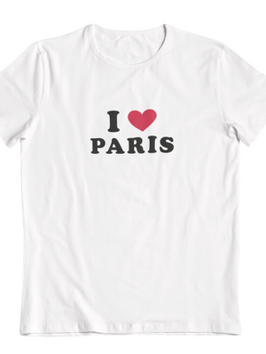 PARIS, BABY TEE - WHITE