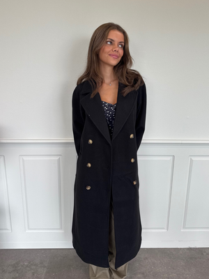 MARBEL LONG JACKET - BLACK