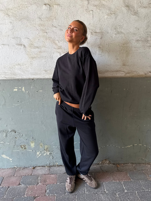 FRUIT SWEATPANTS W/ ELA - BLACK