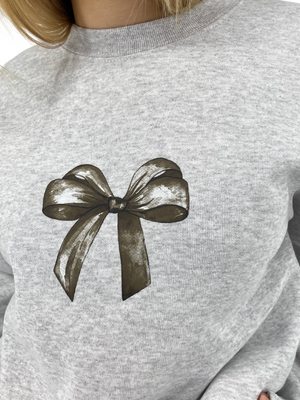 BOW (BLACK) SWEATSHIRT - GRAY