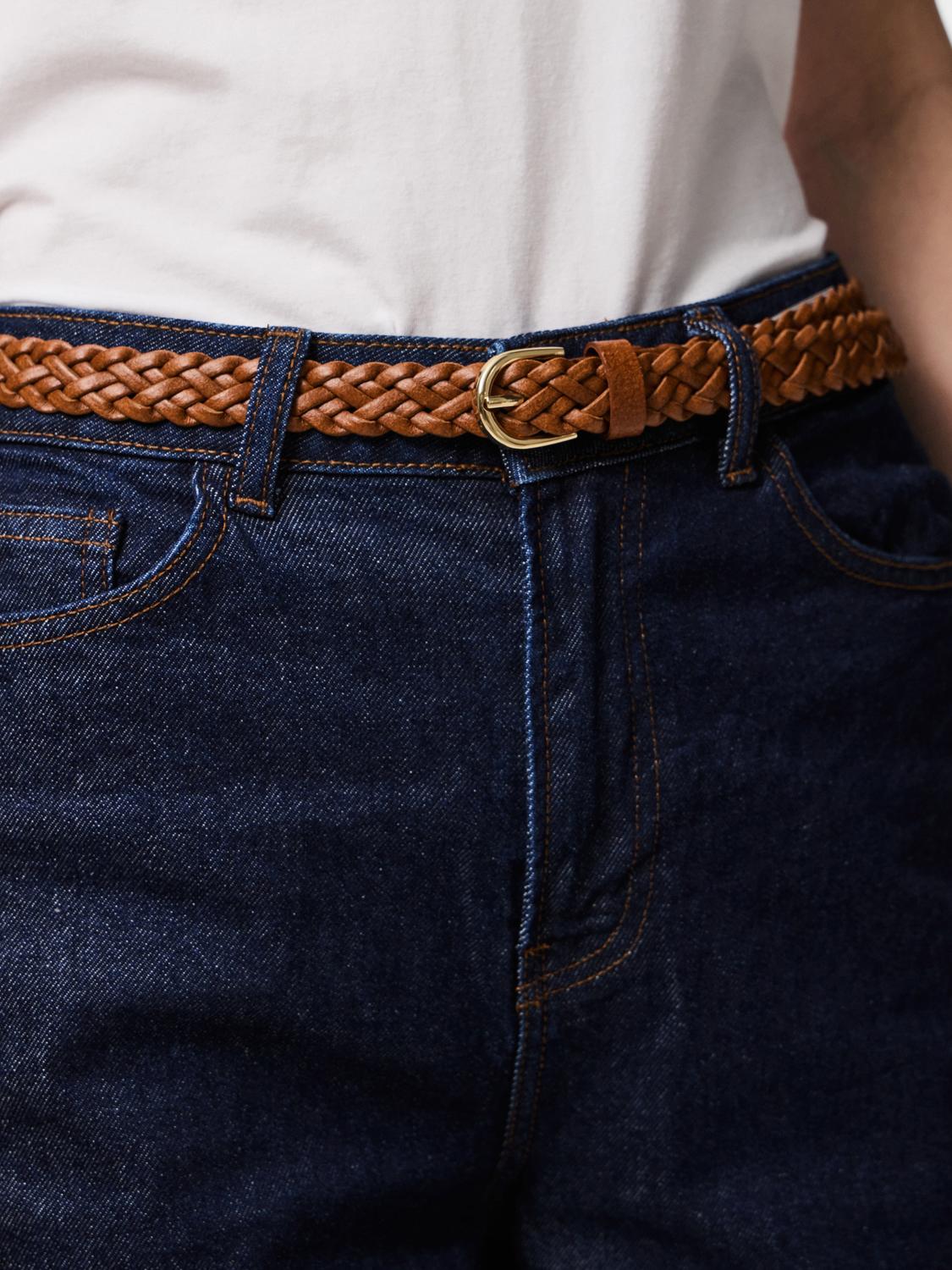 AVERY BRAIDED BELT - COGNAC