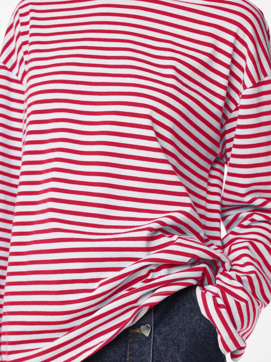 SADIE STRIPE TEE LS - CLOUD DANCER / LOLLIPOP