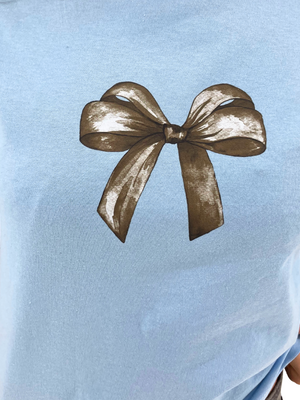 BOW (black), BABY TEE - LIGHT BLUE