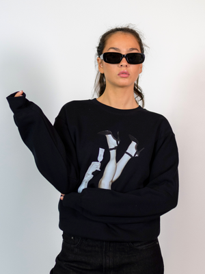 CHAMPAGNE SWEATSHIRT - BLACK