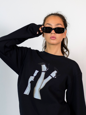 CHAMPAGNE SWEATSHIRT - BLACK