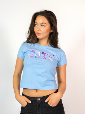 CUTE, BABY TEE - LIGHT BLUE