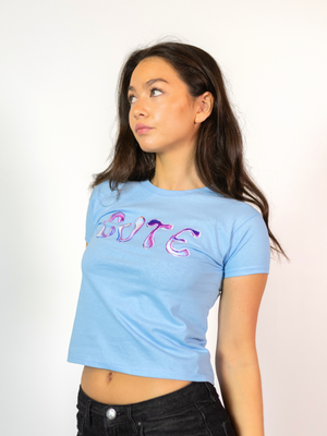 CUTE, BABY TEE - LIGHT BLUE