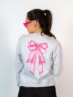 MEGA DOLLED UP (pink) SWEATSHIRT (back print) - GRAY