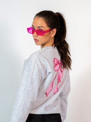 MEGA DOLLED UP (pink) SWEATSHIRT (back print) - GRAY