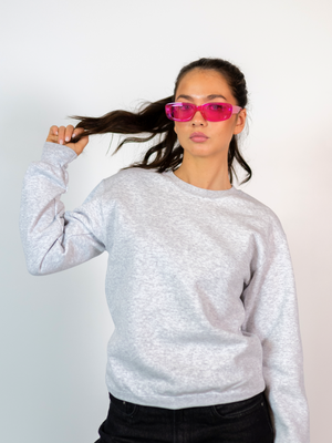 MEGA DOLLED UP (pink) SWEATSHIRT (back print) - GRAY