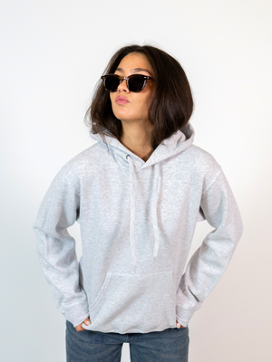 MEGA DOLLED UP (BLACK) HOODIE (back print) - GRAY