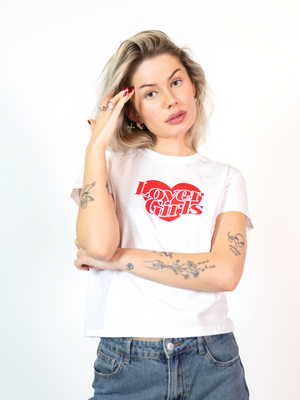 LOVER GIRLS, BABY TEE - HVID