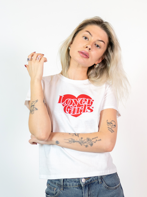 LOVER GIRLS, BABY TEE - WHITE 