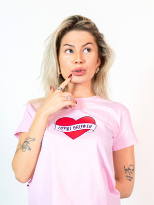 HEART BREAKER, BABY TEE - LYSERØD