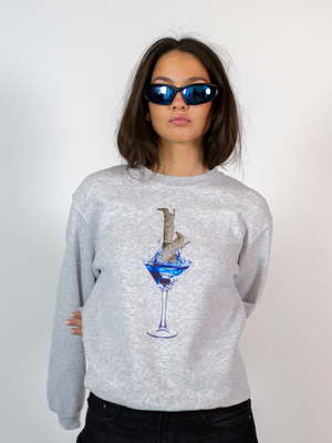 GLAM DRINK SWEATSHIRT - GRAY