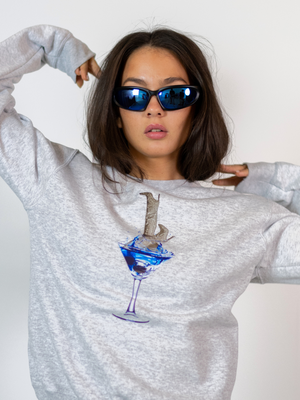 GLAM DRINK SWEATSHIRT - GRAY