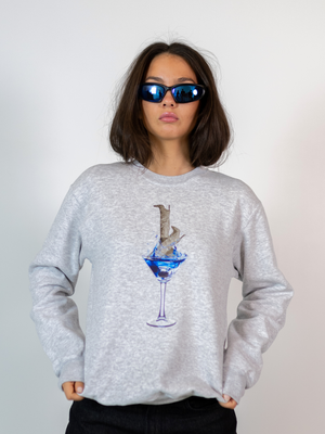 GLAM DRINK SWEATSHIRT - GRAY