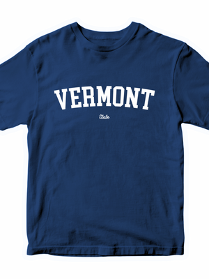 VERMONT (white), BABY TEE - NAVY