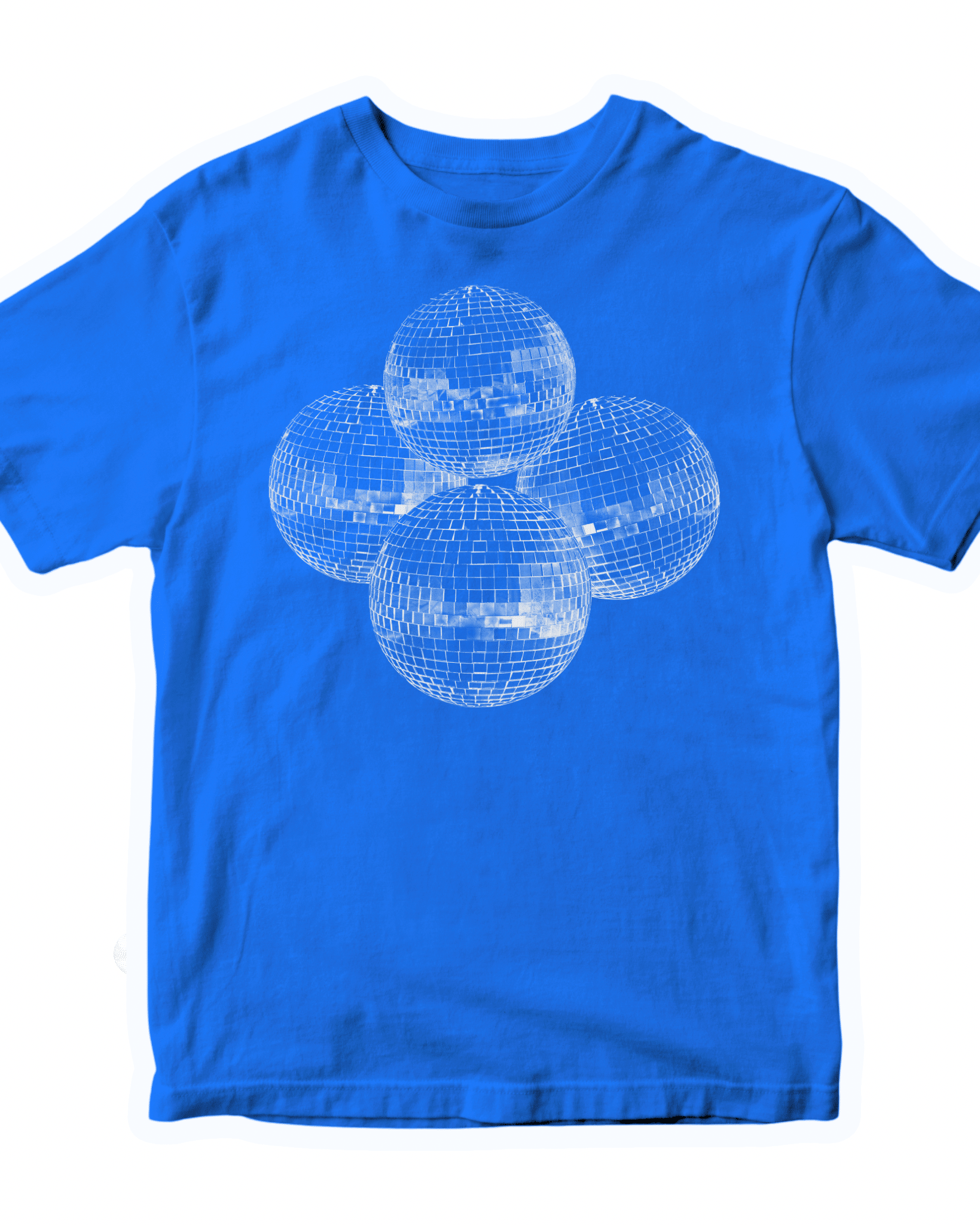 DISCO BALL (white), BABY TEE - BLUE