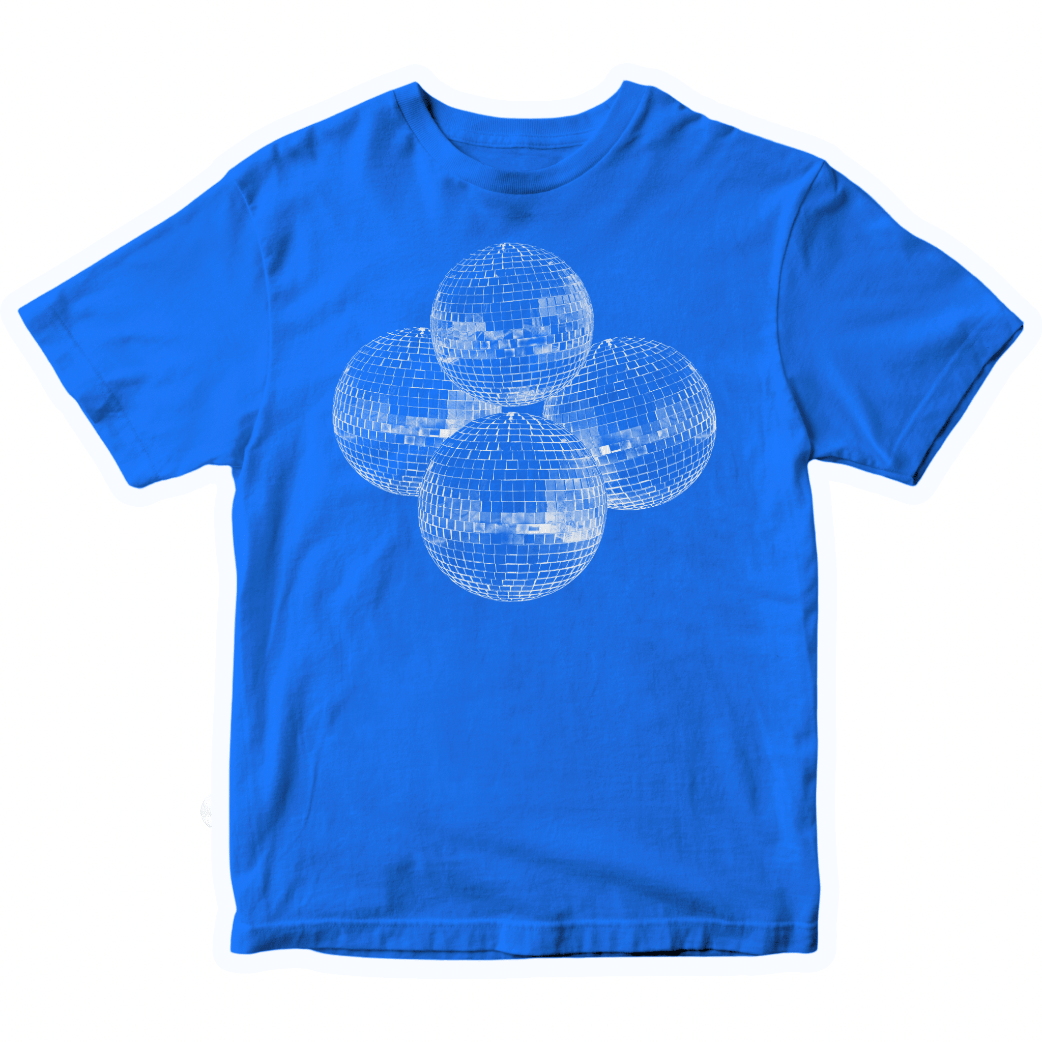 DISCO BALL (white), BABY TEE - BLUE