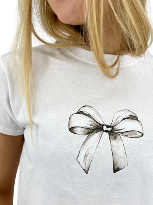 BOW (white), BABY TEE - WHITE