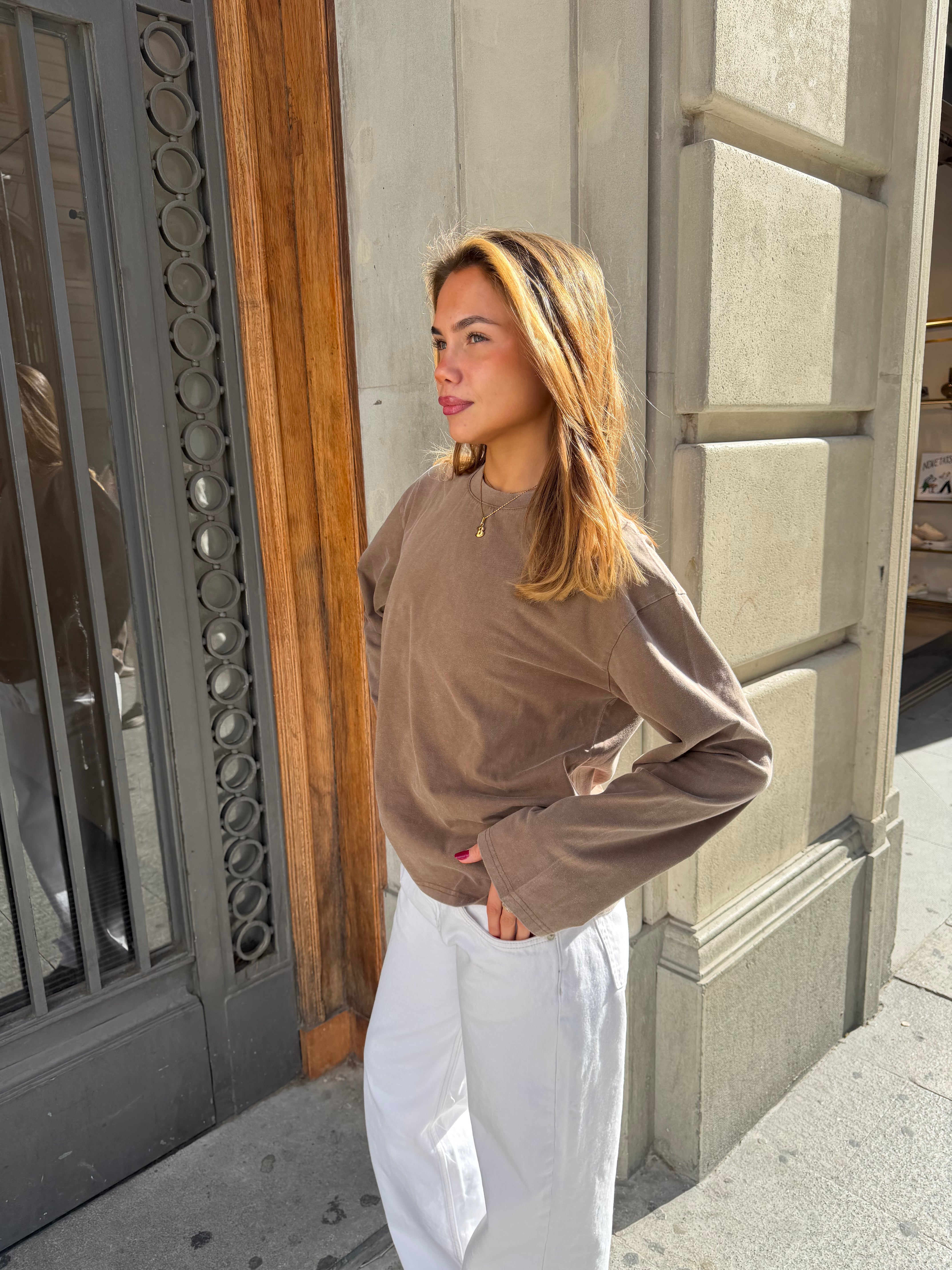 MYNTE WASHED TEE - BROWN - Dinvintageshop