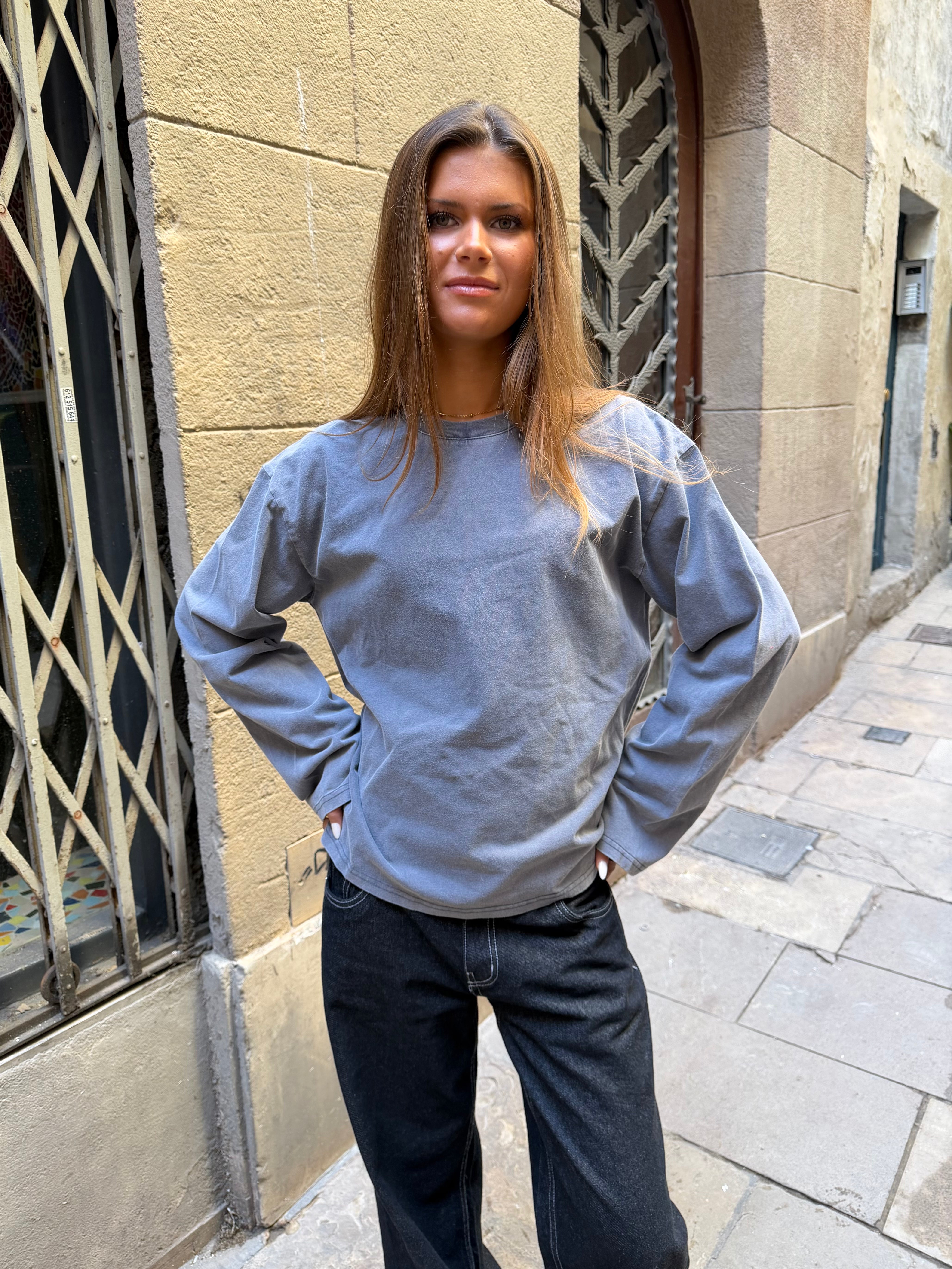 MYNTE WASHED TEE - GREY - Dinvintageshop