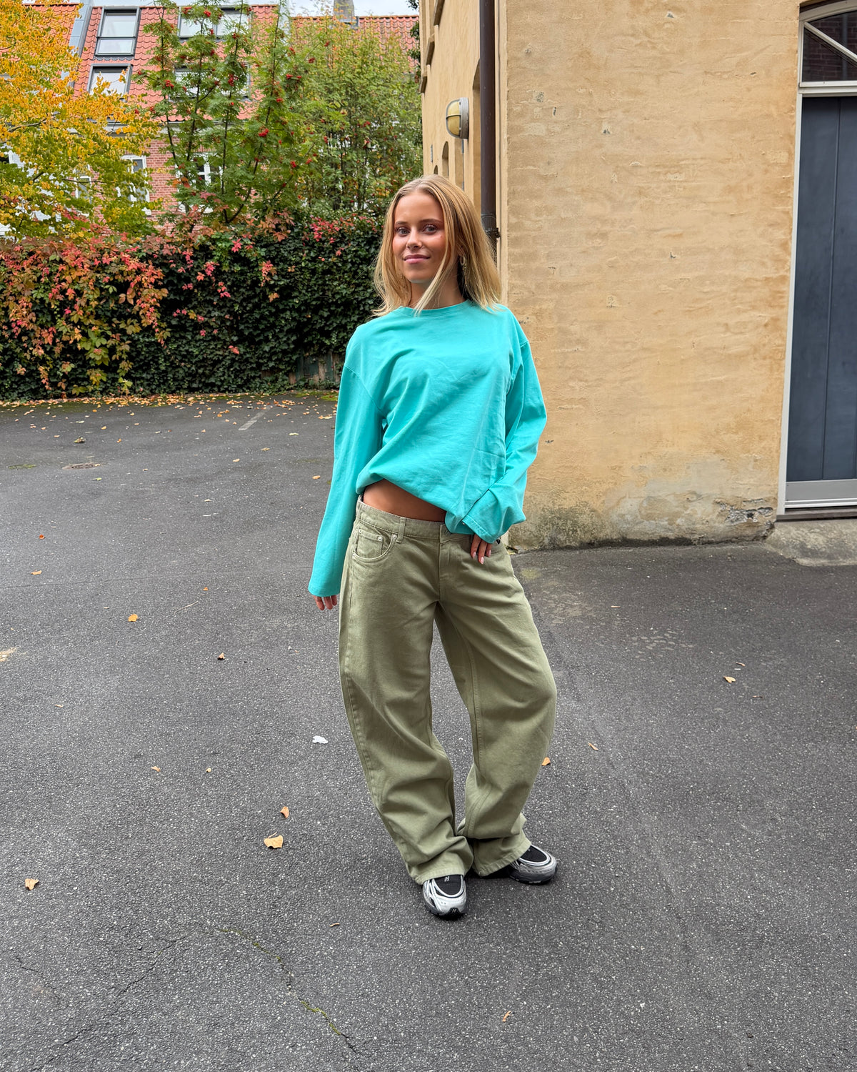 ESTHER JEANS - GREEN - Dinvintageshop