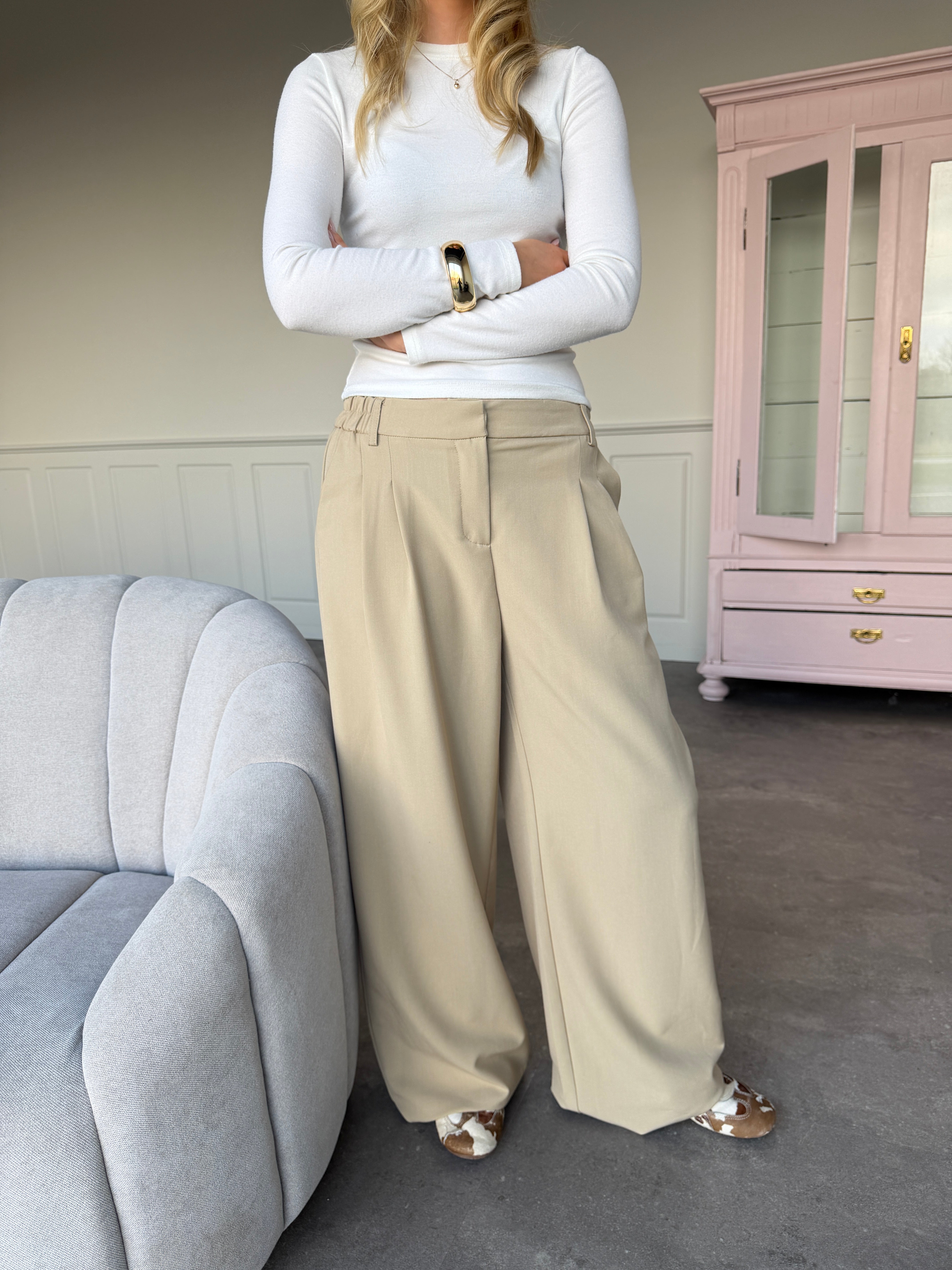 AIA BAGGY SUIT PANT - SAND