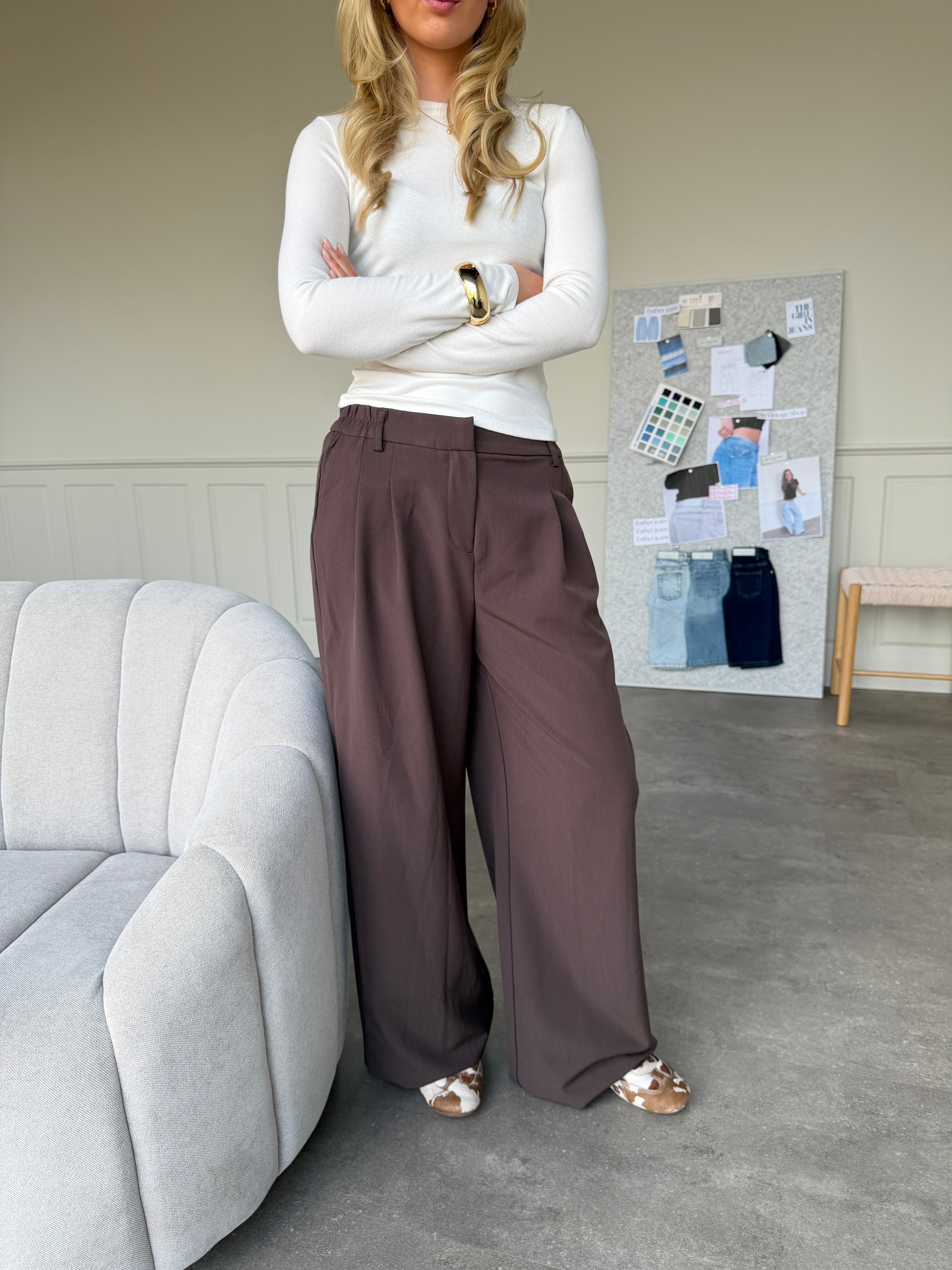 AIA BAGGY SUIT PANT - BROWN