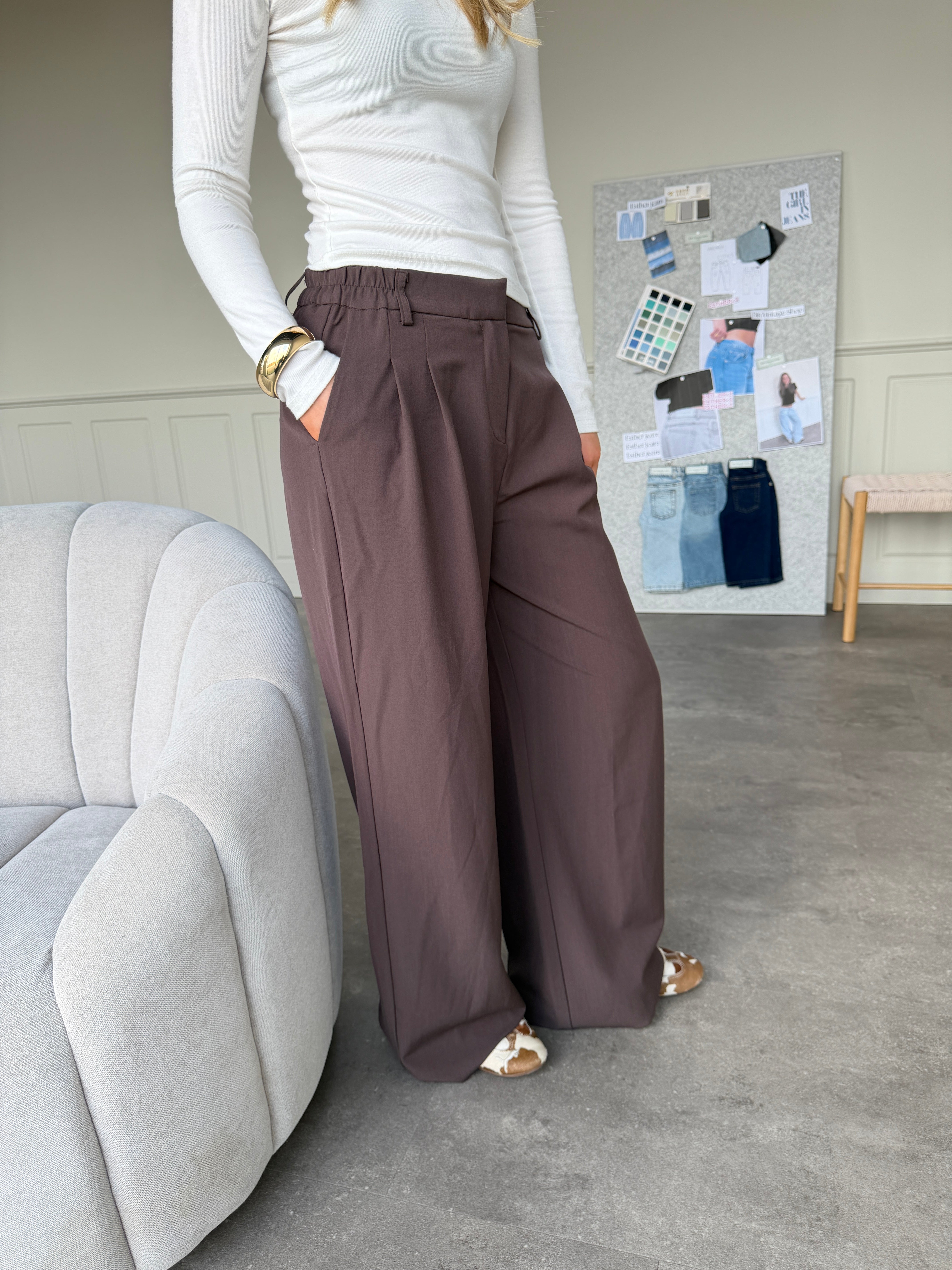 AIA BAGGY SUIT PANT - BROWN