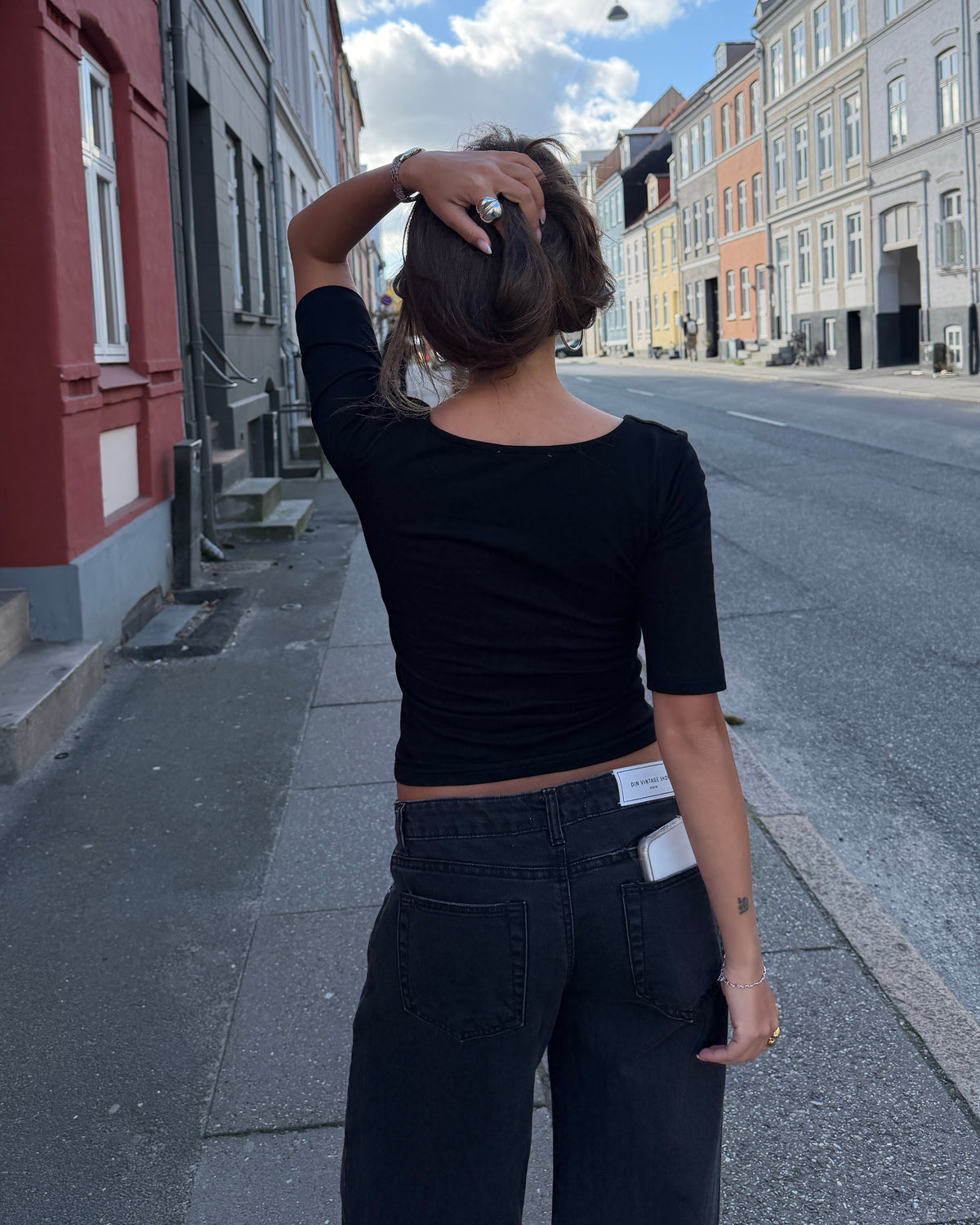 ELVIRA TOP - BLACK - Dinvintageshop