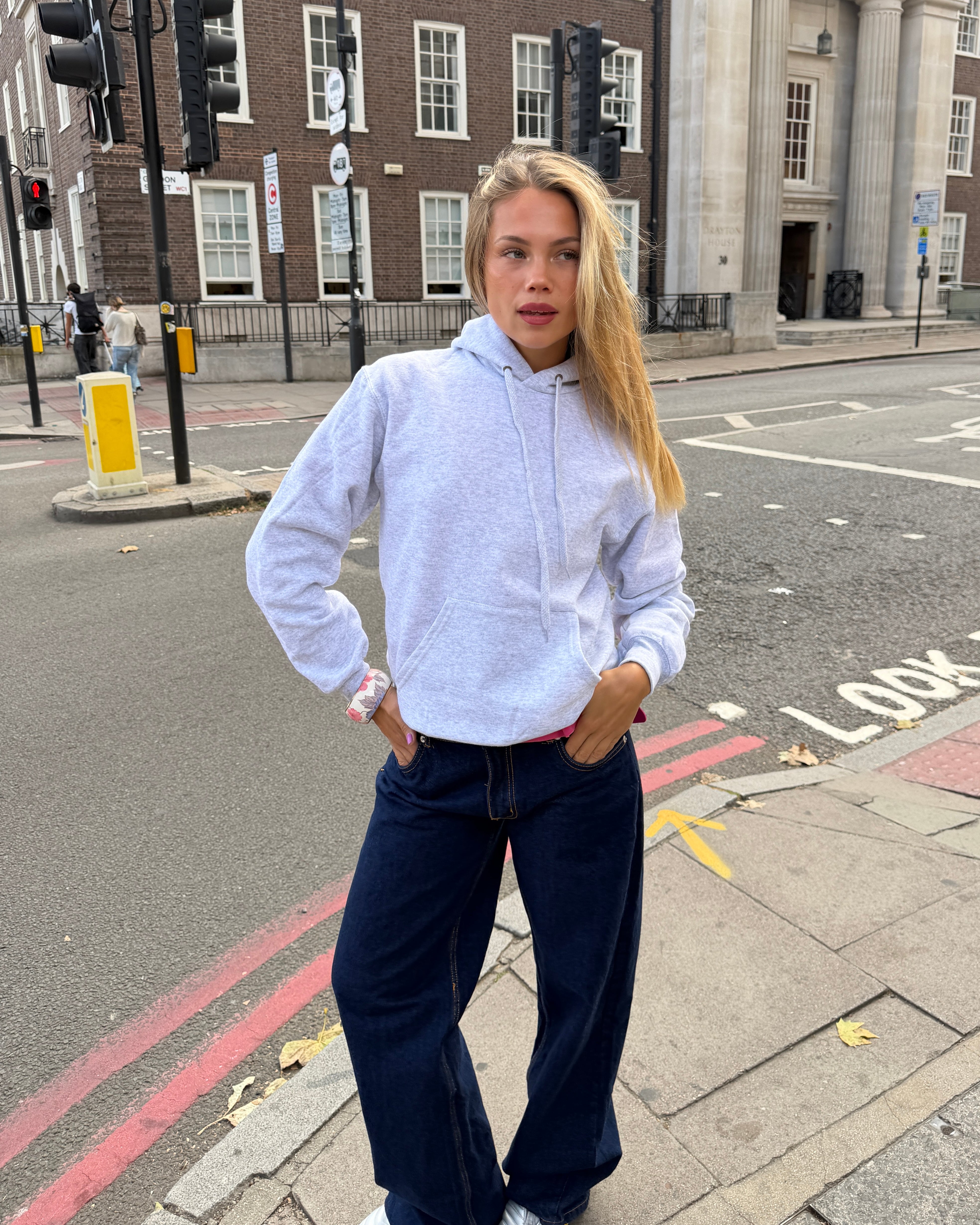 DANA HOODIE (back print) - LIGHT GREY