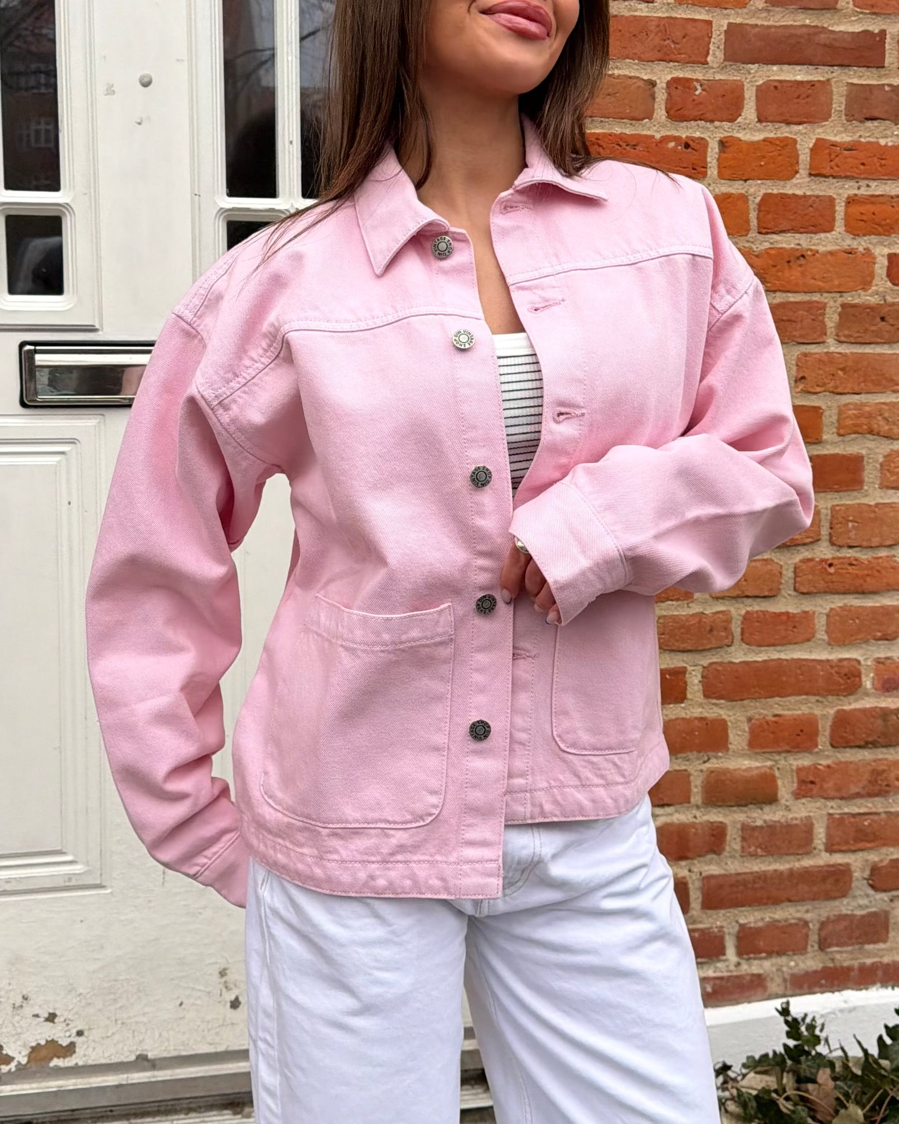 SIA DENIM JACKET - LIGHT PINK