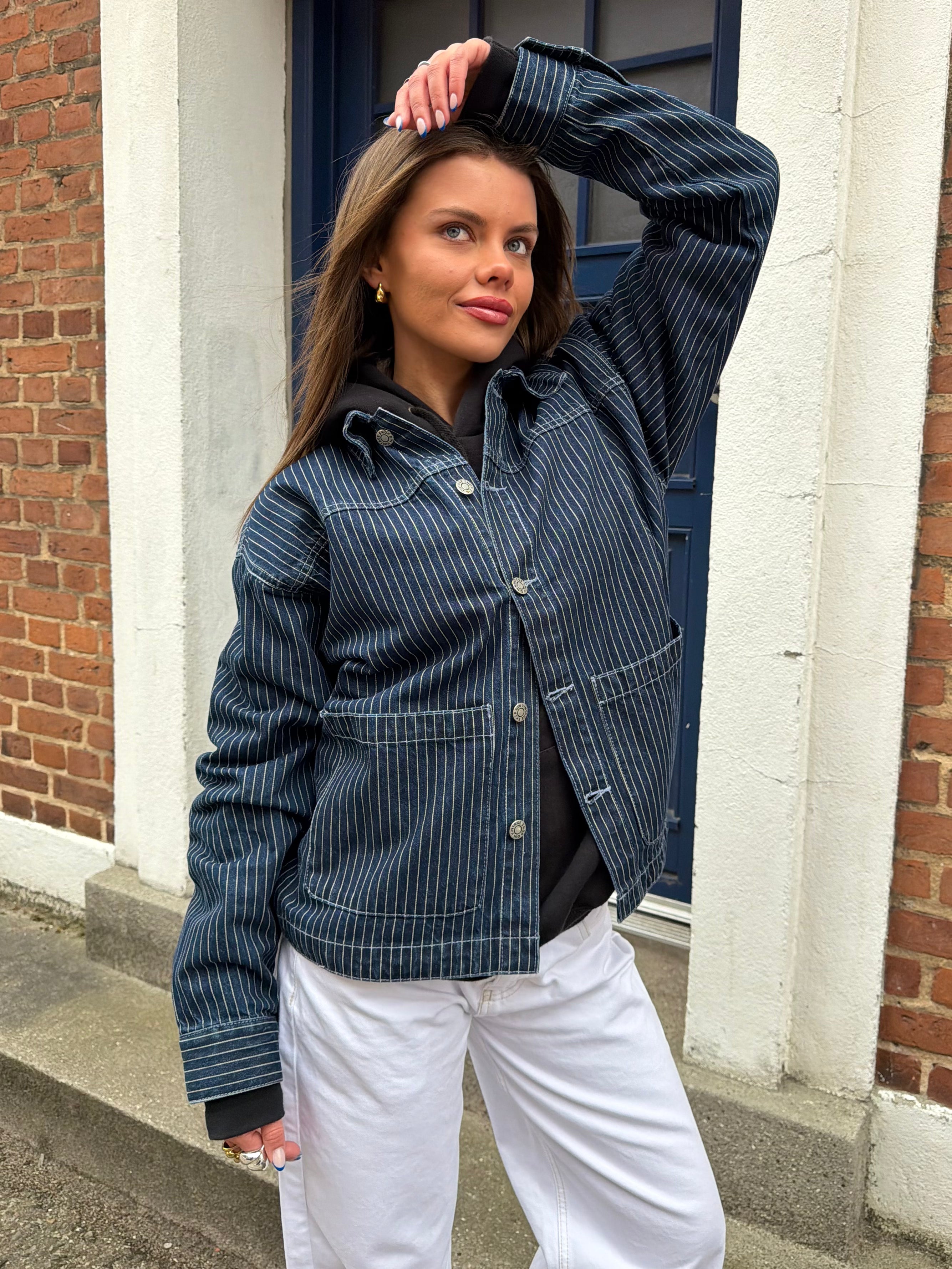 SIA DENIM JACKET - DARK STRIPE