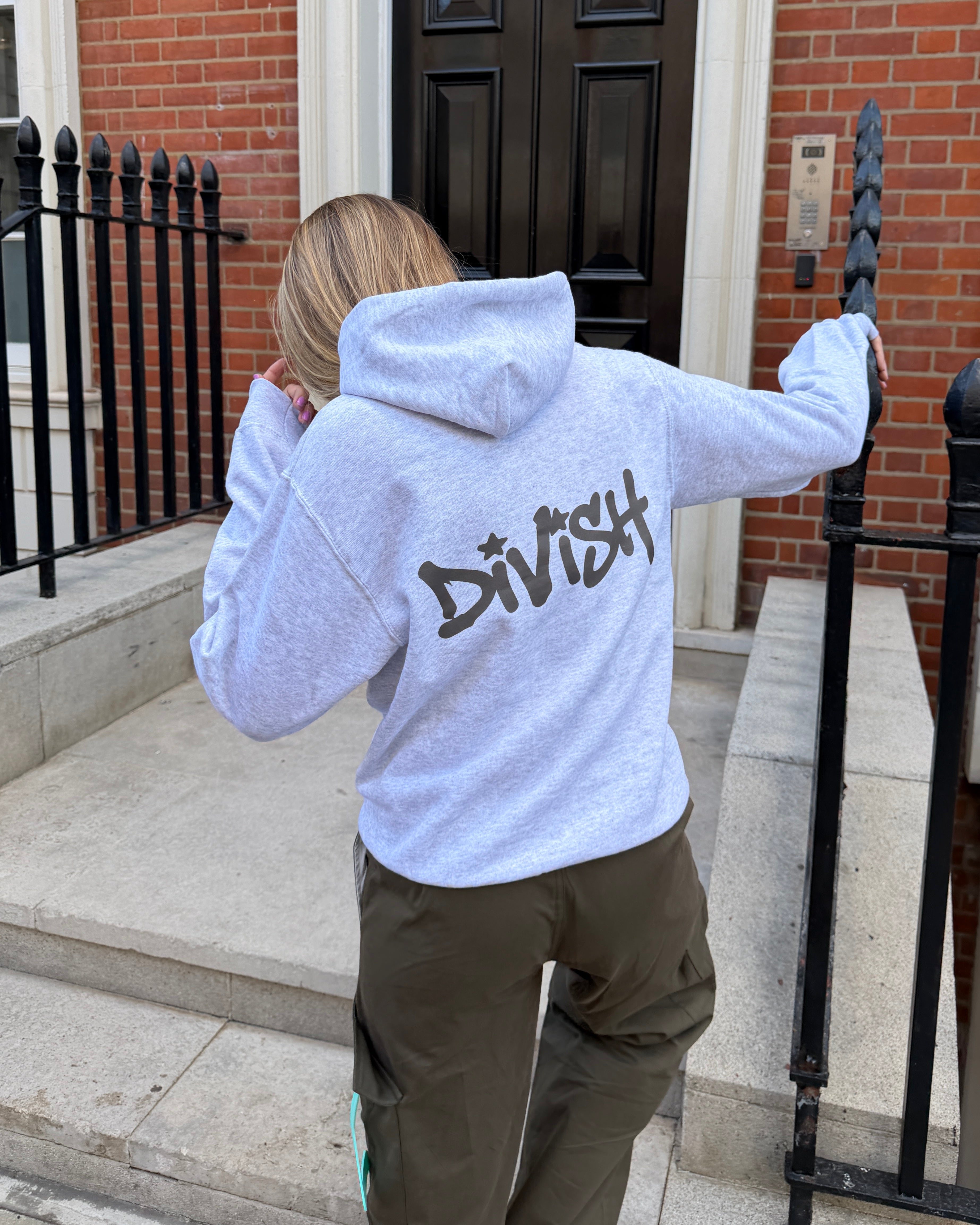 DUA HOODIE (back print) - LIGHT GREY