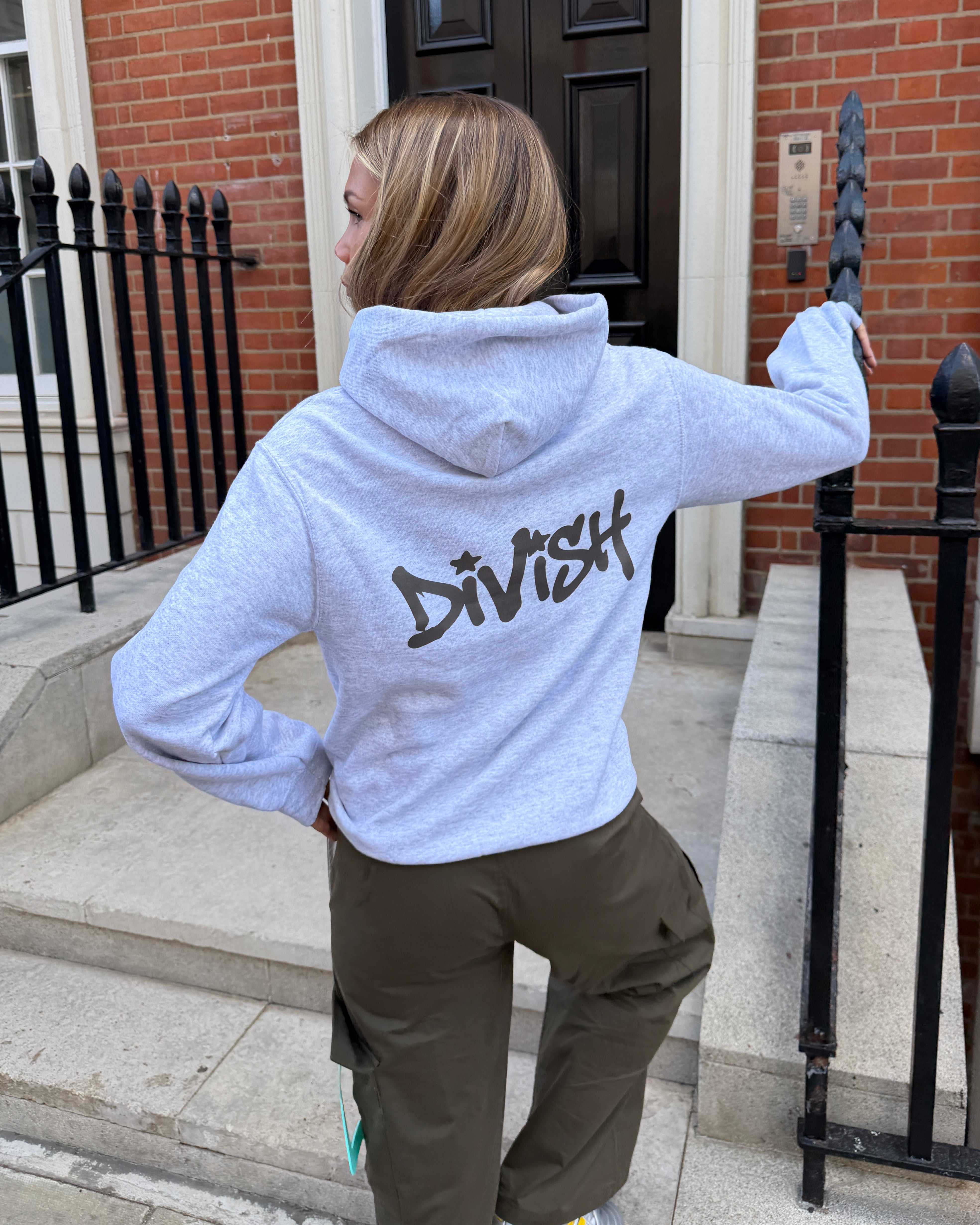 DUA HOODIE (back print) - LIGHT GREY