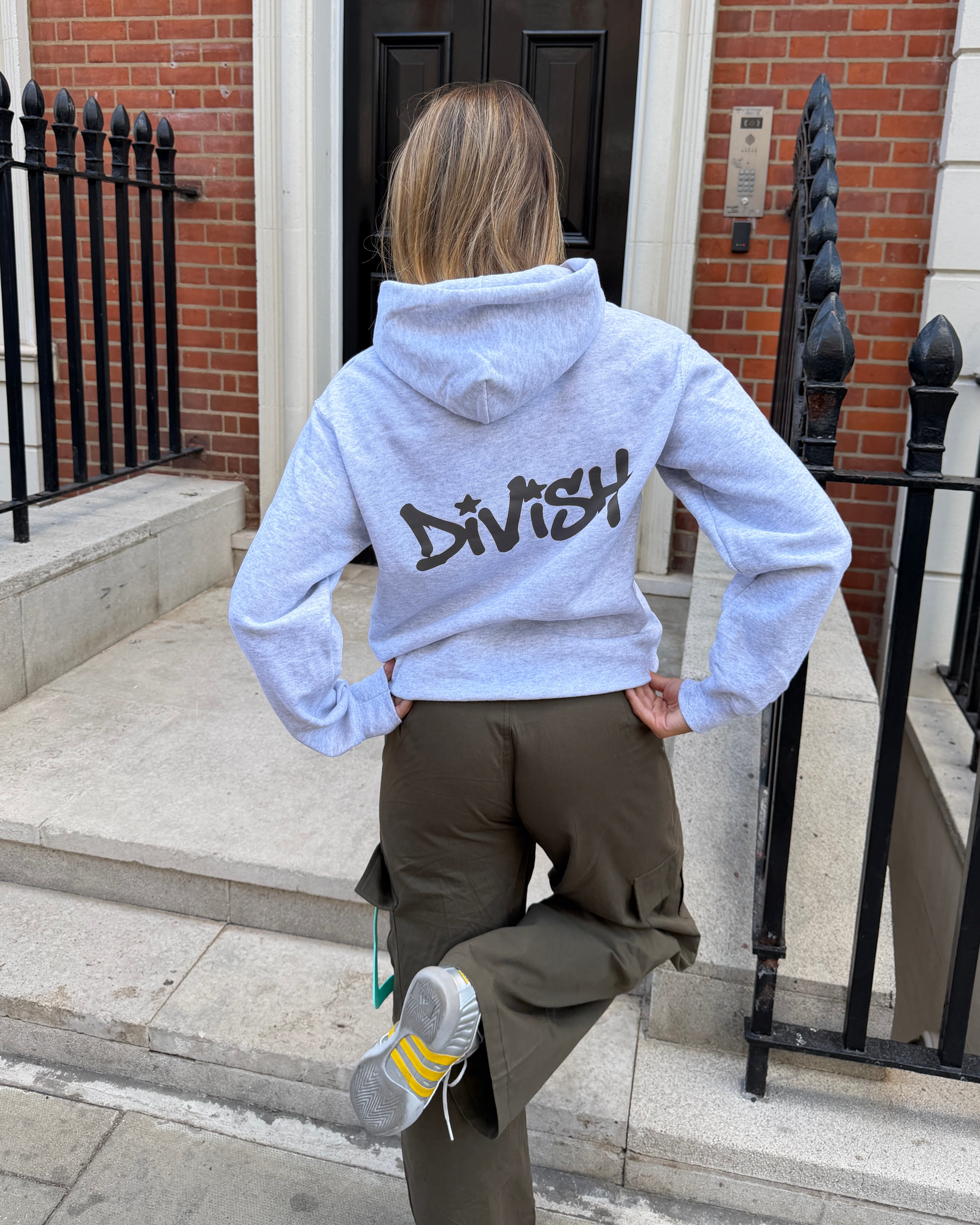 DUA HOODIE (back print) - LIGHT GREY