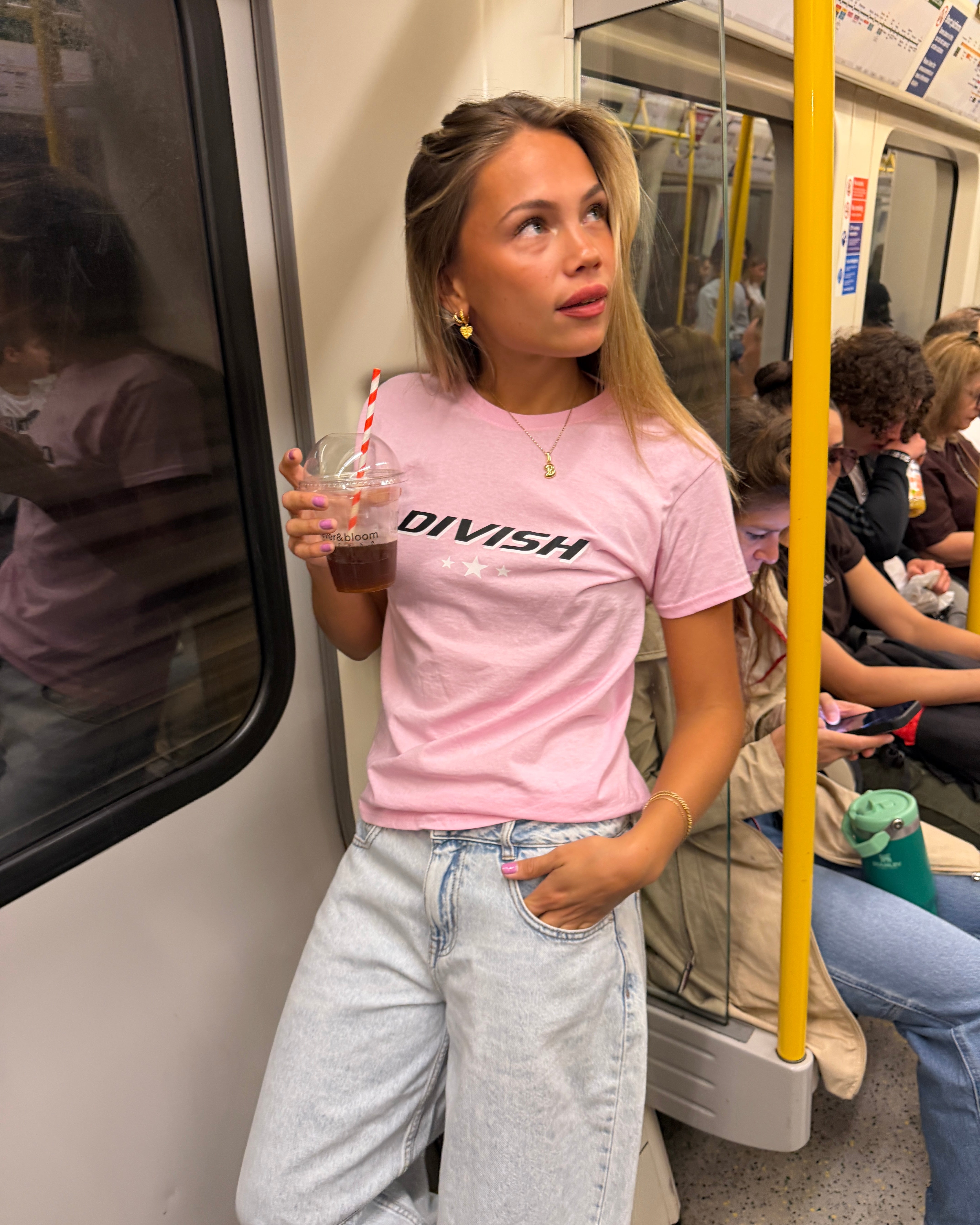 BLUE DRINK  BABY TEE - NAVY