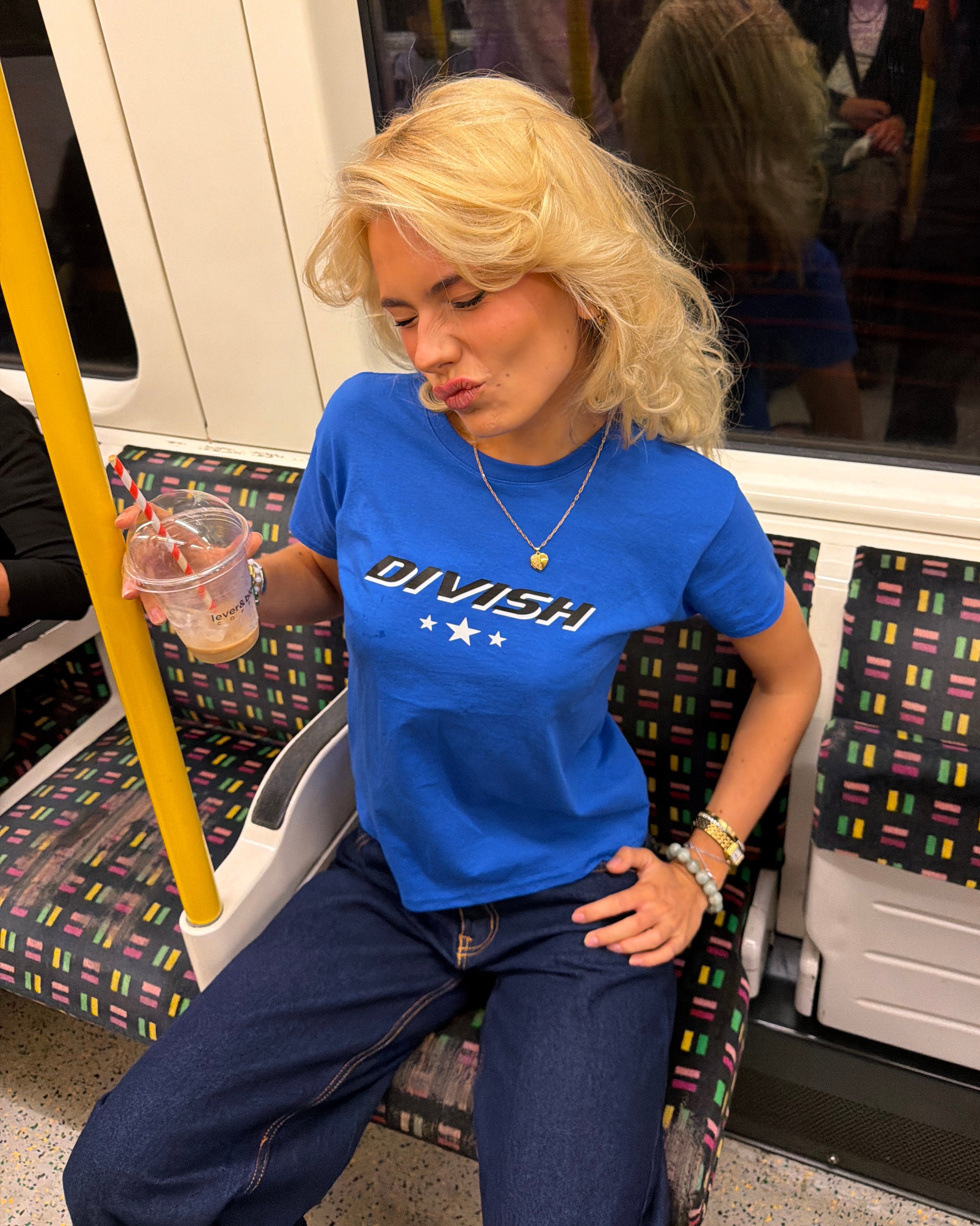BLUE DRINK  BABY TEE - NAVY
