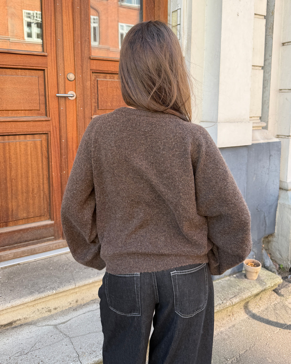 SADIE CARDIGAN - DARK BROWN - Dinvintageshop