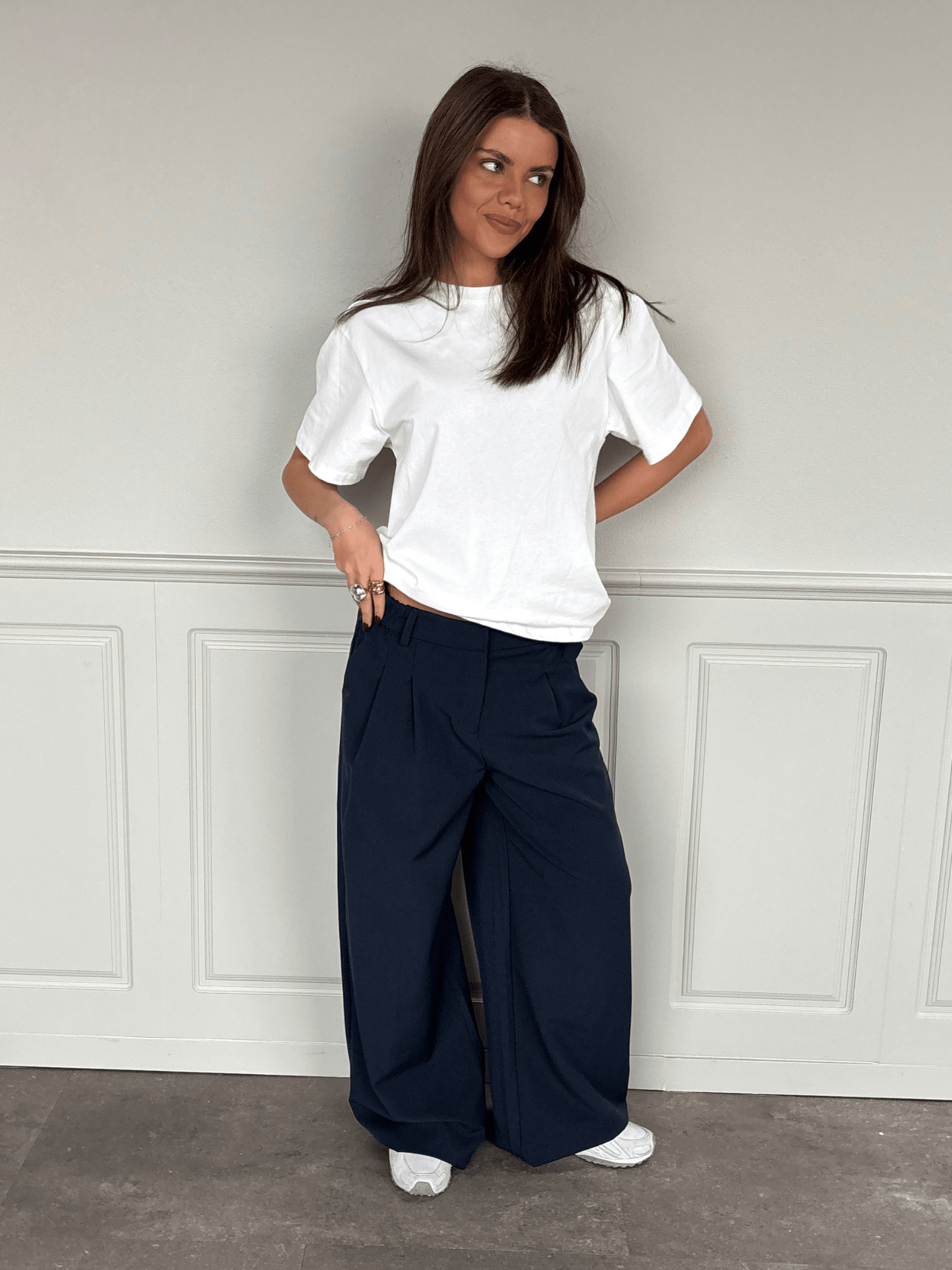 AIA BAGGY SUIT PANT - NAVY