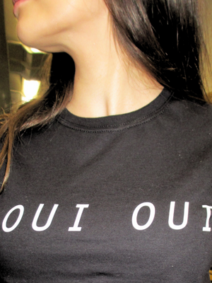 OUI OUI, BABY TEE - BLACK