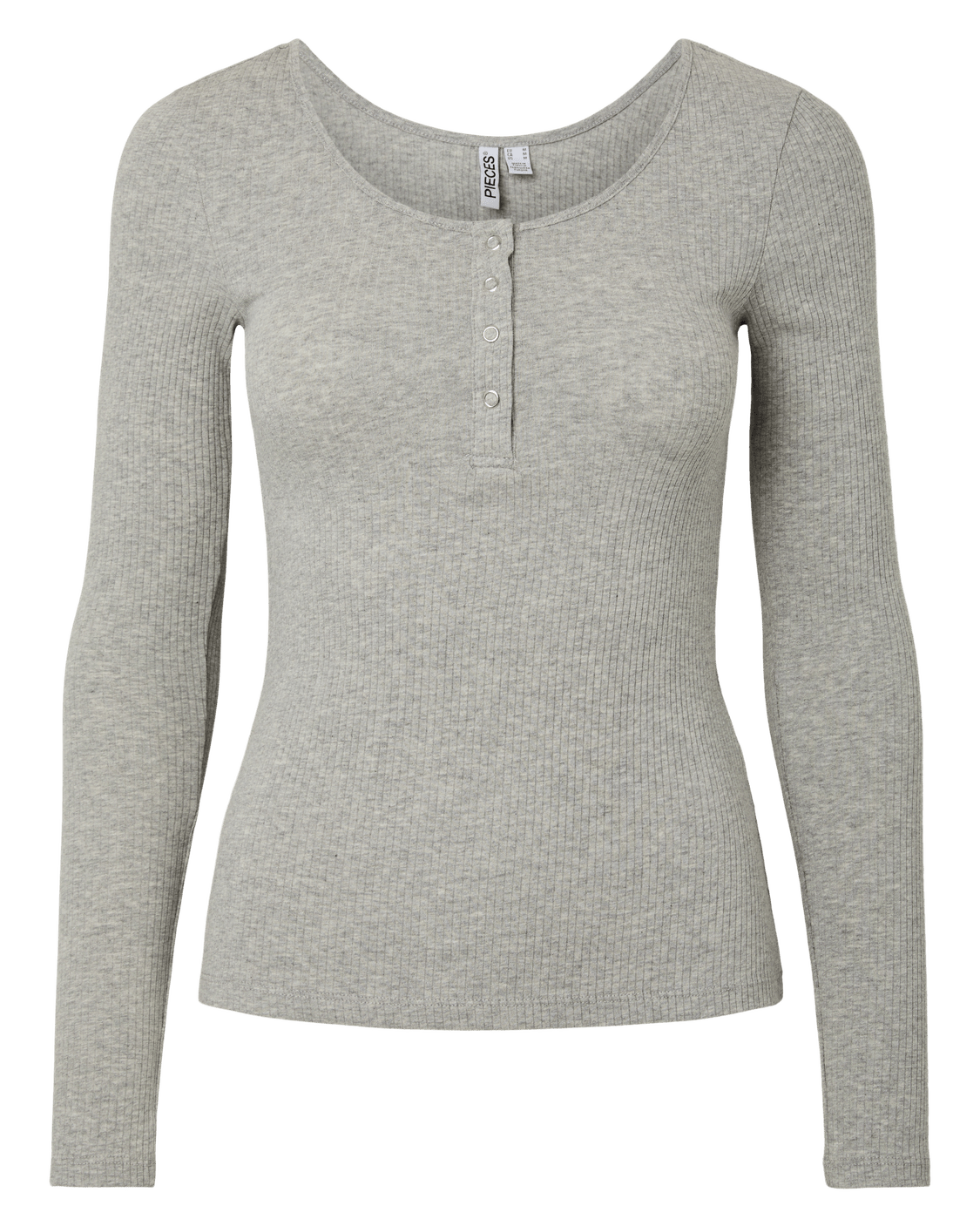 KITTE LONG SLEEVE TOP - MEDIUM GREY MELANGE