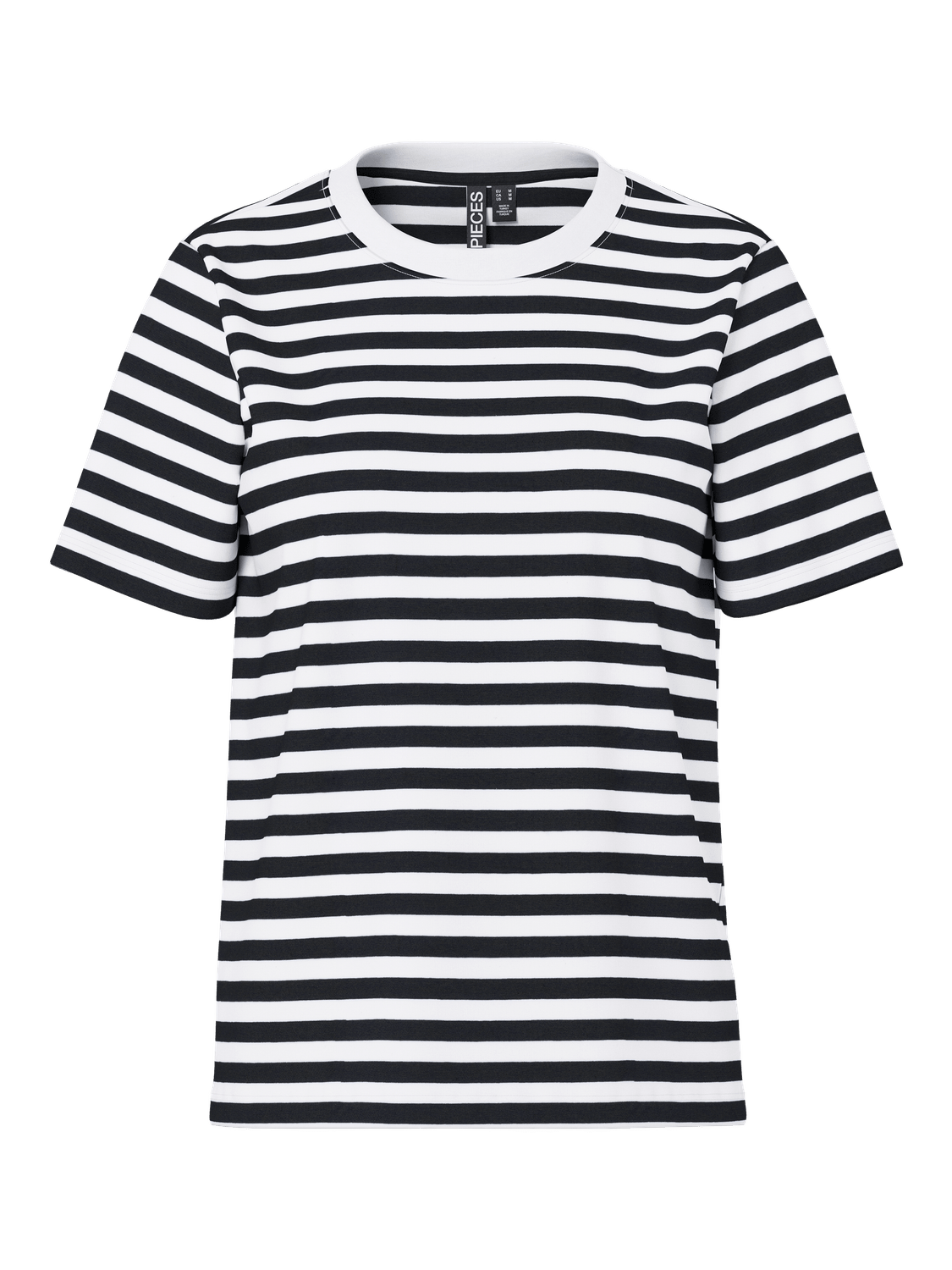 RIA STRIPE TEE - BLACK/BRIGHT WHITE