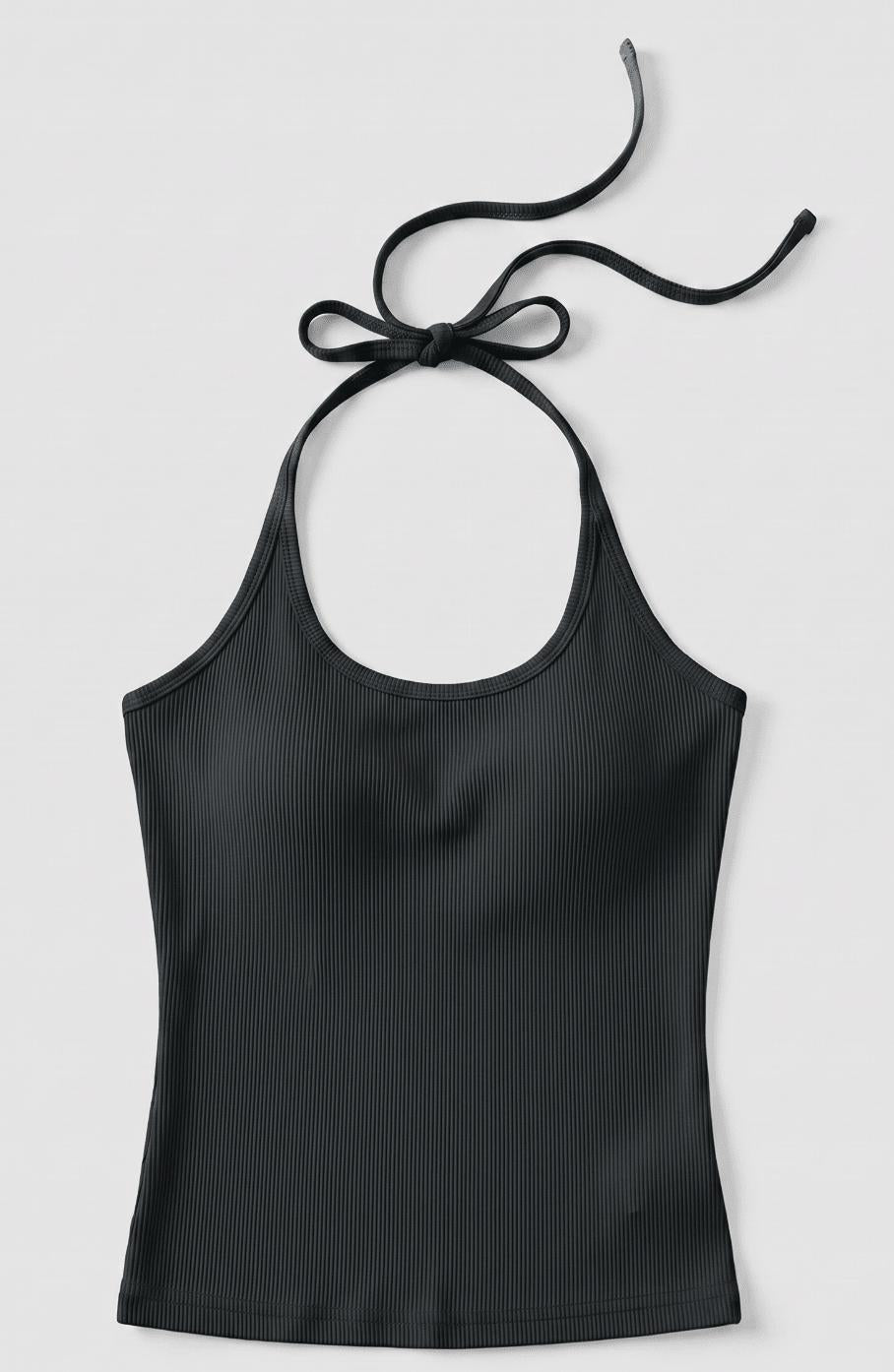 LARA HALTERNECK TOP - BLACK - Dinvintageshop