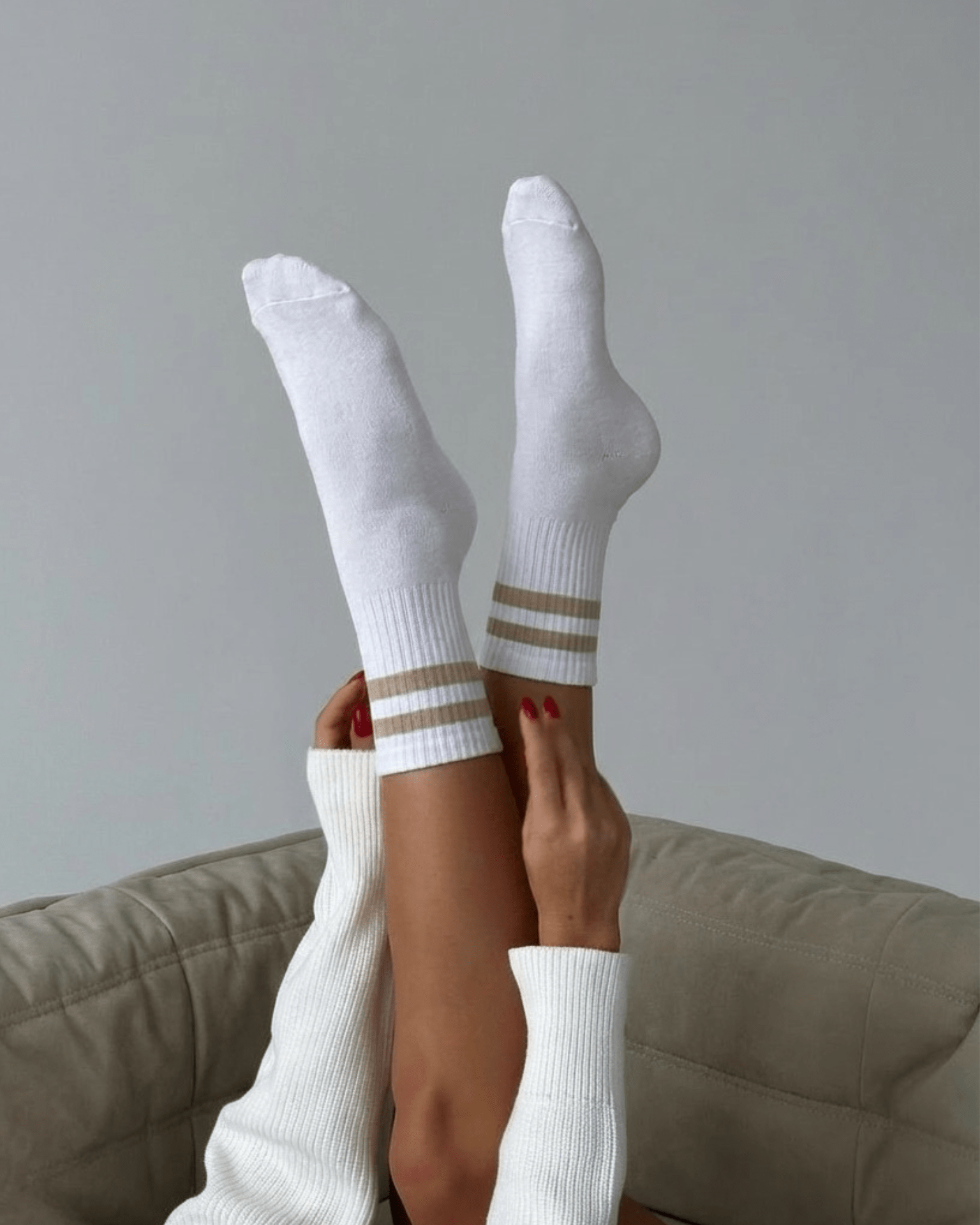 CALLY STRØMPER - WHITE/SILVER MINK
