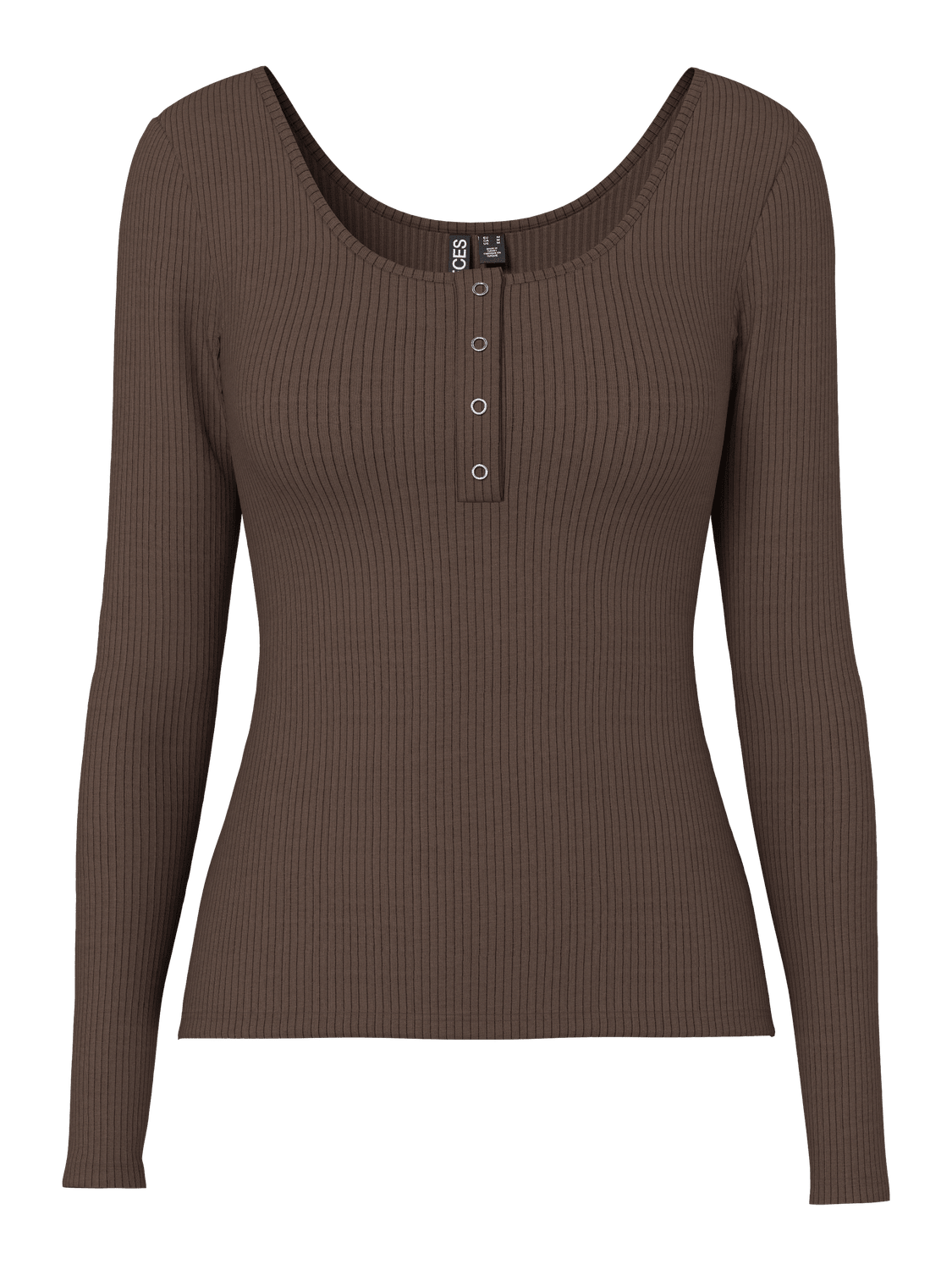 KITTE LONG SLEEVE TOP - HOT FUDGE
