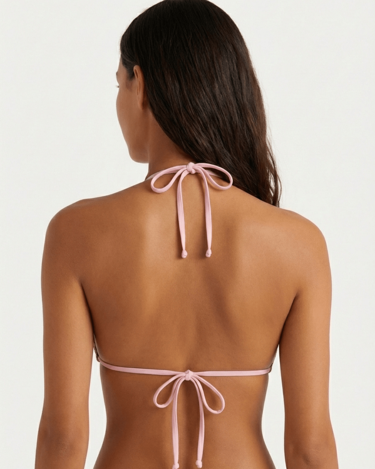 ADA KNITTED BIKINI TOP - ROSE JAQUARD PATTERN - Dinvintageshop