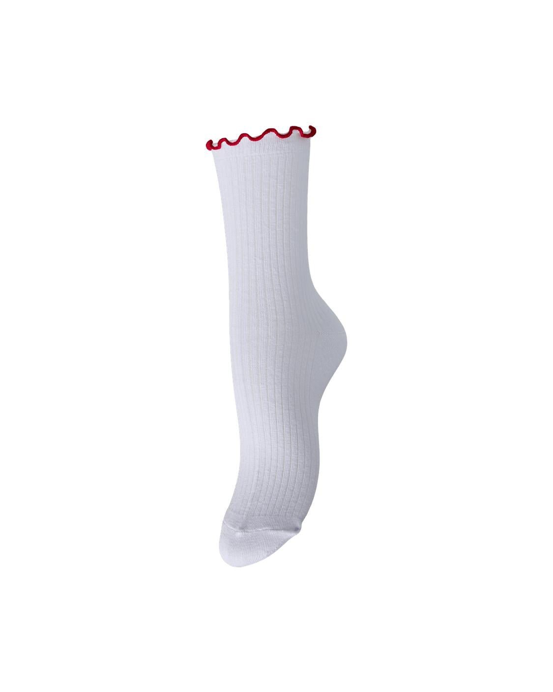 AFIA CONTRAST STRØMPER - BRIGHT WHITE/ ADRENALINE RUSH
